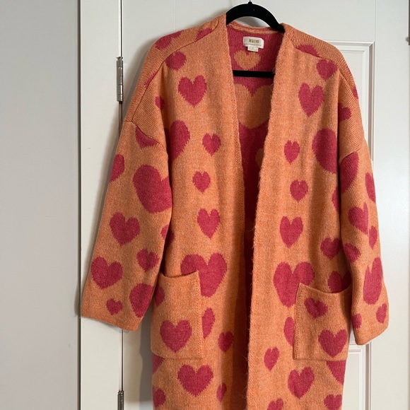 Anthropologie hearts cardigan maeve XL 1X Large Free People Sweater boucle - Picture 2 of 4